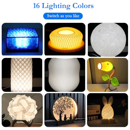 2 Pieces 3D Printer LED Lamp Kit, LED Lamp Lighting Kit for 3D Printer Models, Night Light Models Replacement for 3D Printing Accessories, USB Powered Free Control LED Lamp Set for Bambu Lab A1/A1