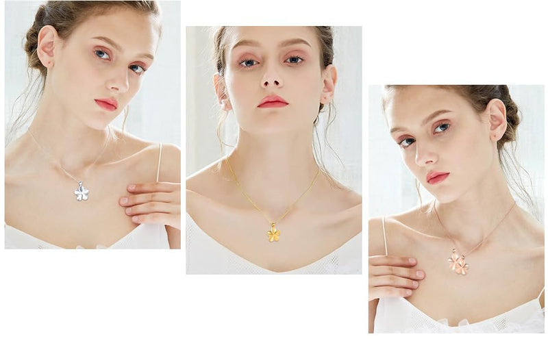 Flower Cremation Ashes Jewelry Cremation Necklace Memorial Locket for Ashes Keepsake Urn Pendants for Women/Men Gold