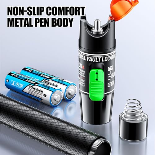 BAIFULAI Visual Troubleshooter 30KM, VFL Tester Kit with FC/APC to LC/APC Adapter, Light Tester Pen for Fiber Network Cable Testing for FC/SC/ST Interface