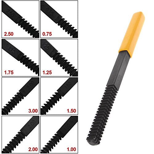 [Australia - AusPower] - External Thread Restoration File, Thread Recovery File Metric System Thread File Repair Tool, 0.75 1.0 1.25 1.5 1.75 2.0 2.5 3.0 mm, Suitable for Left or Right Thread 
