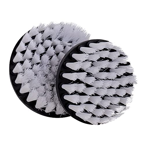 Werkfix Drill Brush Set 6pcs Soft White Cleaning Attachment, Carpet & Car Soft (White)