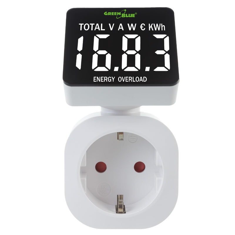[Australia - AusPower] - Green Blue Electricity Meter, Energy Cost Meter, Digital Wattmeter, Power Consumption Meter, Energy Meter, 16 A Max: 3680 W, Display of Consumed kWh and Energy Costs 
