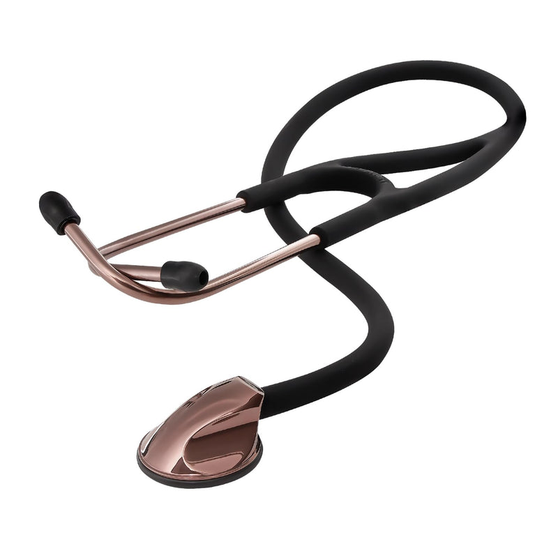 [Australia - AusPower] - Single Head Cardiology Stethoscope – Professional Estetoscopio with Alloy Chestpiece, Silicone Tube & Soft Ear Tips – Medical Stethoscope for Nurses, Doctors, Students, and Home Use (Black Gold) Black Gold 