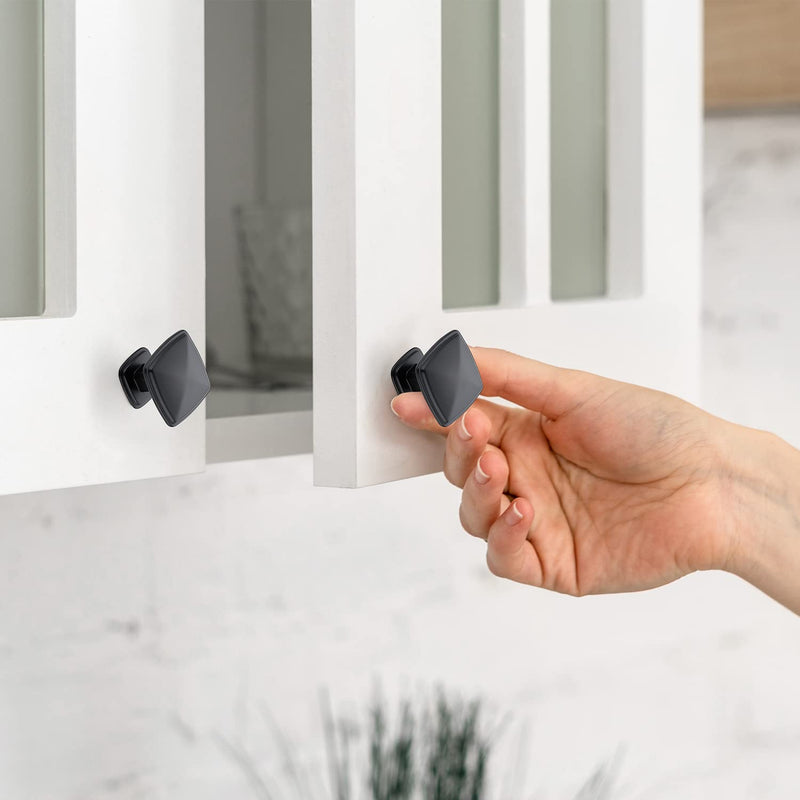 15 Pack Matte Black Kitchen Cabinet Knobs, Kitchen Hardware | For Cabinets, Drawers, Dressers, Closets, Easy Install, Screws Included, Rust-Resistant 15