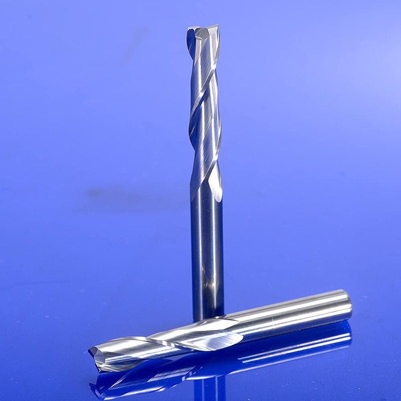 [Australia - AusPower] - EU_HOZLY 3.175X1.5X12mm Two Flutes Solid Carbide Micro End Milling Cutters CNC Wood Engraving Tools Spiral Router Bits Pack of 10 