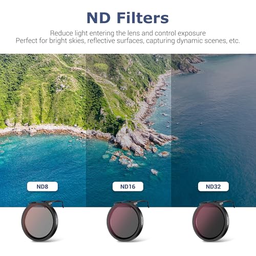 JJC Neo Drone CPL ND Filter Set, CPL ND8 ND16 ND32 Polarizing Neutral Density Filters Kit for DJI Neo Drone Fly More Combo, Multi Coated HD Optical Glass Filter with Lightweight Aluminum Frame CPL+ND8+ND16+ND32