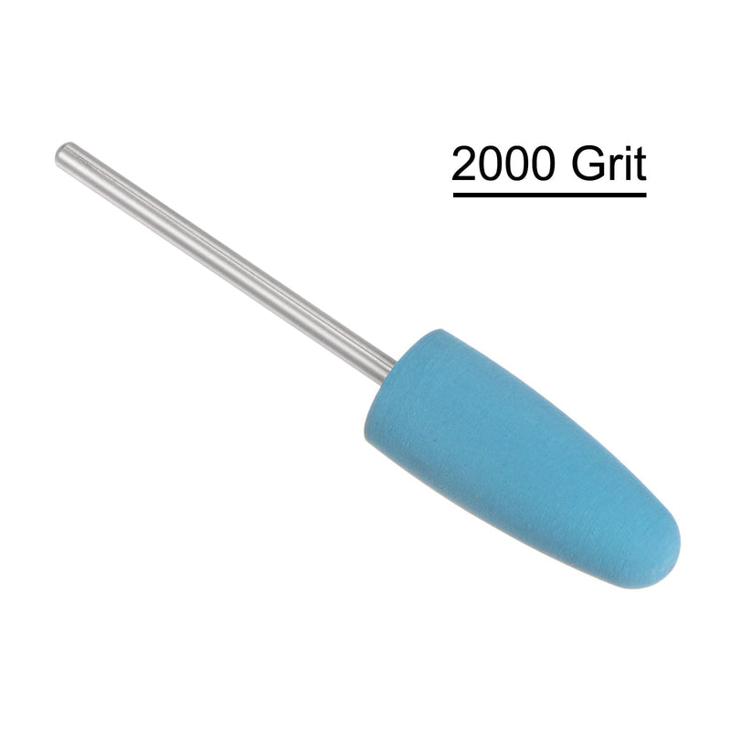 [Australia - AusPower] - sourcing map Rubber Polishing Bit Silicone Buffing Wheel 2000 Grit 10 mm Diameter Mounted Grinding Head for Electric Grinder Rotary Tool Cone Shape Pack of 10 blue 