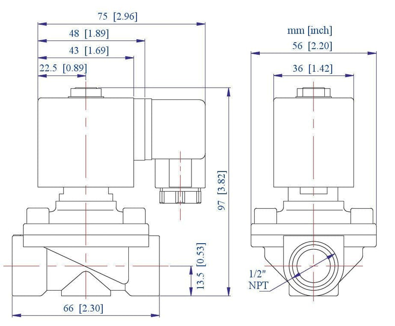 [Australia - AusPower] - AceCrew Electromagnetic Brass Solenoid Valve 1/2 inch NPT thread, Normally Closed 220VAC, 240VAC - flow control valve suitable for gas, air & water 