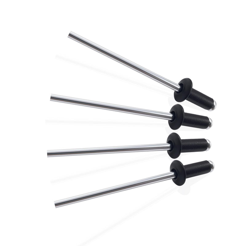 [Australia - AusPower] - 200pcs Black 1/8" x 3/8" Aluminum Blind Rivets, 3.2 x 9.5mm Pop Rivets,Aluminum Grip and Steel Mandrel 1/8"*3/8" 