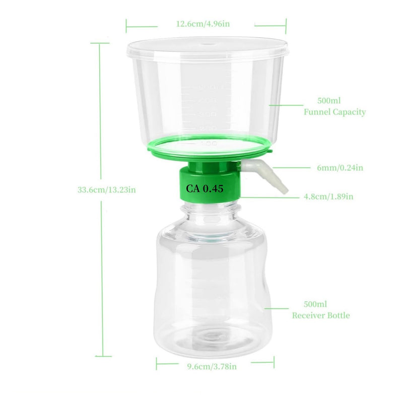 [Australia - AusPower] - 500ML Sterile Vacuum Filter Units with 0.45um CA Membrane, Individually Wrapped 500ML CA (0.45um? 