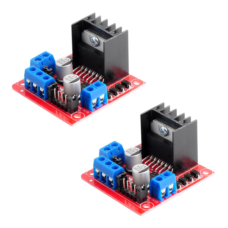 2pcs L298N Motor Driver Board Control Module with 4 TT Motor Kit DC Gear Motor Soldered with 2 Pin Dupont Wire Double Shank DC3-6V 1:48 Ratio 200RPM