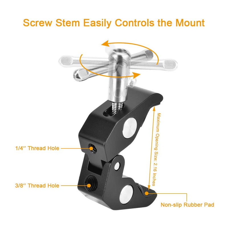 [Australia - AusPower] - UTEBIT 11 inch Magic Arm, Camera Mount Articulating Friction Arms with Super Crab Clamp for DSLR Camera Rig, Flash Light, LED Lights, LCD Monitor 11 inch-Magic Arm+Super Clamp 
