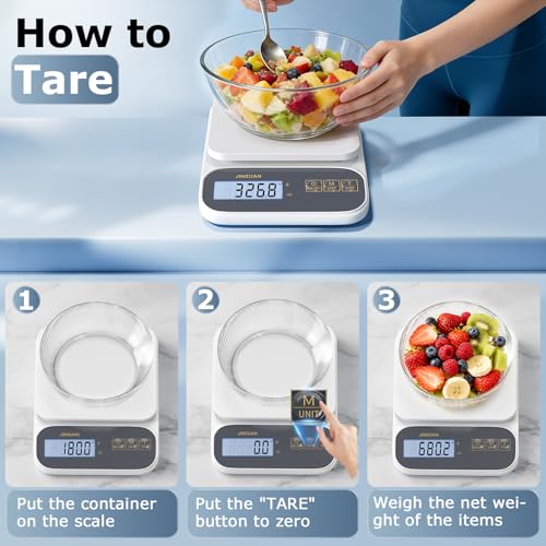 Digital Kitchen Scales 5kg/0.1g, Rechargeable USB-C Food Scales, Backlit LCD Display, Grams & ML for Cooking Baking Meal Prep, Black