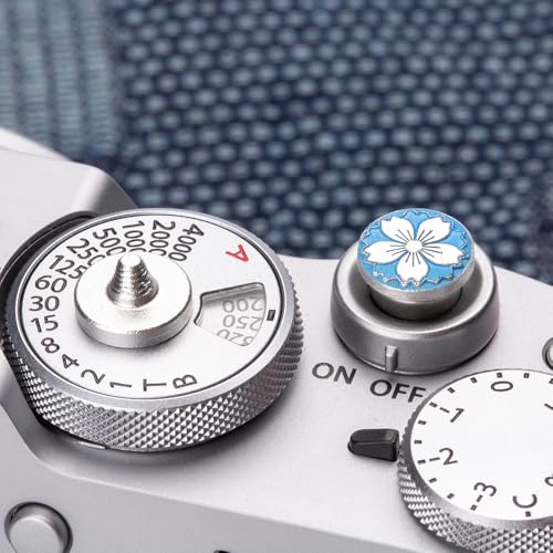 Camera Metal Hot Shoe Cover Shutter Buttons for FUJIFILM X100VI X100V XPro3 XPro2 XPro1 X-T4 X-T3 X-T50 X-T30 for NikonZF Z5 Z6 for Canon (Blue-Set) Blue-Set