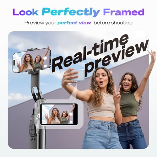 SYNCO XView Selfie Monitor Screen for iPhone 7-16 Series, 4K/60fps & P2P Private View Wireless, Magnetic Back Camera Monitor with 164ft Range for Makeup, GRWM, Travel Vlog,TikTok & YouTube(Blue) Blue