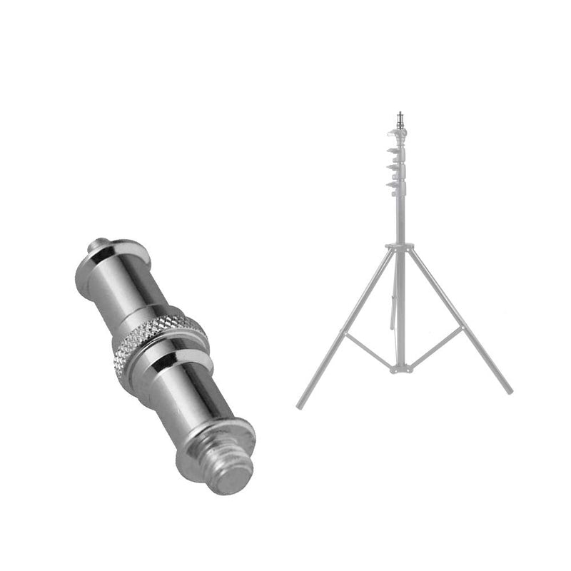 [Australia - AusPower] - 2 Pieces Standard 1/4 to 3/8 inch Metal Male Convertor Threaded Screw Adapter Spigot Stud for Studio Light Stand, Hotshoe/Coldshoe Adapter, Ball Head, Wireless Flash Receiver, Trigger 