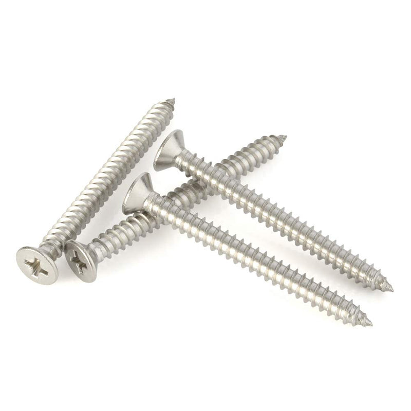 [Australia - AusPower] - #12 x 2-1/2" Flat Head Sheet Metal Screws Wood Screws, Self Tapping, Stainless Steel 18-8 (304), 25 PCS #12 x 2-1/2" 