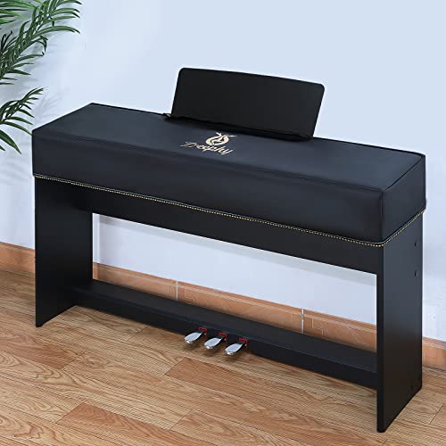 Piano Keyboard Dust Cover with Music Stand Opening of Zipper Design, Dust Proof Cover Compatible for Yamaha P225 P223 P145 P143 88 Keys Digital Piano Keyboards Electronic Keyboards L 52.36 * W 10.87" Black