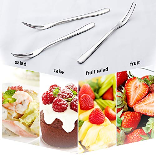 6Pcs Professional Escargot Forks, Mini Forks for Oyster and Shellfish, Appetizers Tasting Forks, Cocktail Fruit Forks (Pack of 2) silver (Pack of 2)