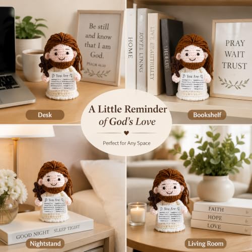FOOZDEEVAAQ Positive Jesus Crochet Doll Baptism Gifts Confirmation Gifts