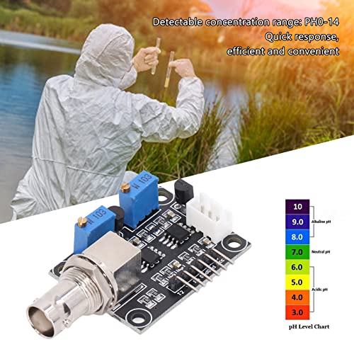 [Australia - AusPower] - Garosa PH 0‑14 Value Detect Sensor Module Electrode Probe PH Value Sensor Module Digital Probe Monitor Kit for Aquariums Hydroponics Laboratories Stick Electrodes 