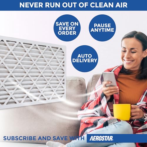 Aerostar MERV 8 pleated furnace air filter, 19 1/2 x 19 1/2 x 3/4 inches, 4-pack