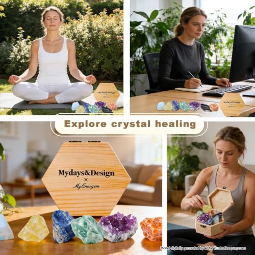 7 Chakra Healing Crystals Set with Guide Cards for Beginners