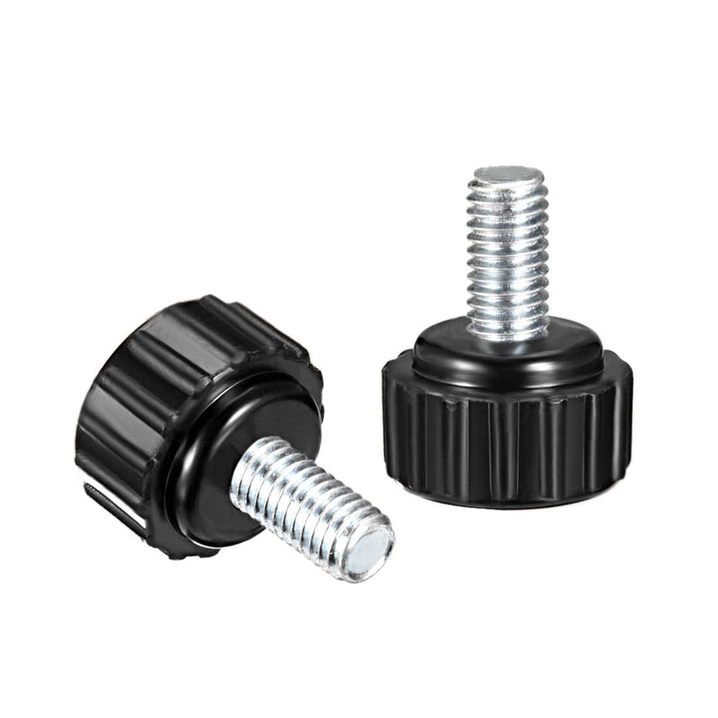 [Australia - AusPower] - uxcell M5 x 10mm Metric Male Thread Knurled Clamping Knobs Grip Thumb Screw on Type Hand Clamping Handle Bolt with Plastic Knobs Black 12 Pcs M5x16x10 