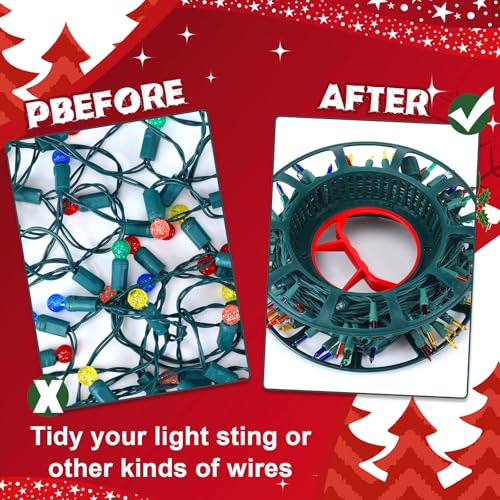Reallnaive 3 Pcs Christmas Light Storage Holder Cord String Light Reel