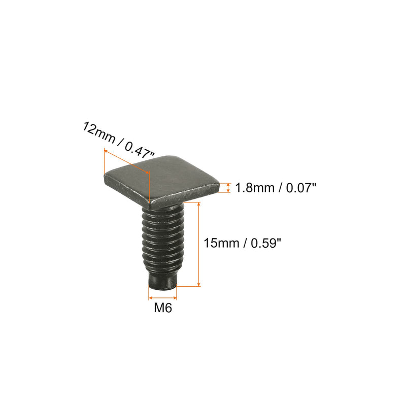 [Australia - AusPower] - uxcell Square Head Bolt, 10pcs M6x15mm Fully Thread Carbon Steel Grade 8.8 Square Machine Screws 10 