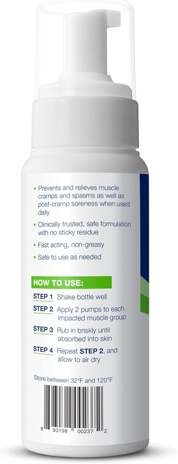 Theraworx Relief for Muscle Cramps Foam Fast-Acting Muscle Spasm, Leg Soreness with Magnesium Sulfate - 7.1 oz - 2 Count 7.1 Fl Oz (Pack of 2)