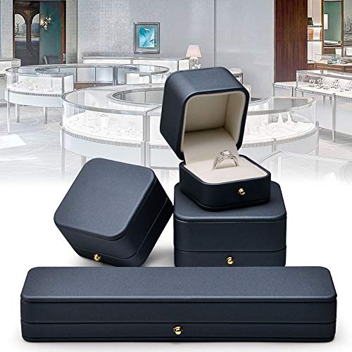 Oirlv Premium Leather Bracelet Bangle Box Steel-blue Jewelry Gift Case Velvet Interior Bracelet Storage Holder Bracelet/Bangle Box