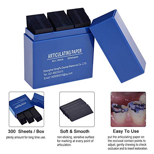 [Australia - AusPower] - EDTara Dental Articulating Paper Strips Dental Lab Products Tool Oral Teeth Care Material 300 Sheet/Box Blue 