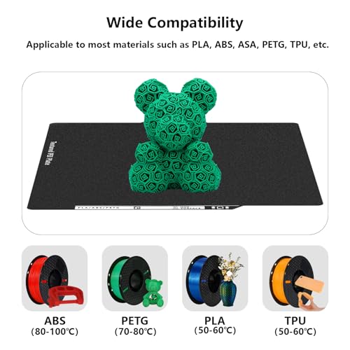 X1C, P1P, P1S, P2S PEI Build Plate, 3D Printer Double Sided Black Textrued PEI Platform with Identification Code for Bambu Lab P1/X1 Series, A1 257x257mm Black PEI