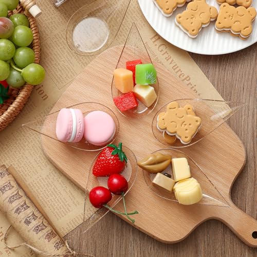 Set of Tessco for you 200 clear 4-inch mini appetizer plates with gold glitter accents for desserts and small servings.