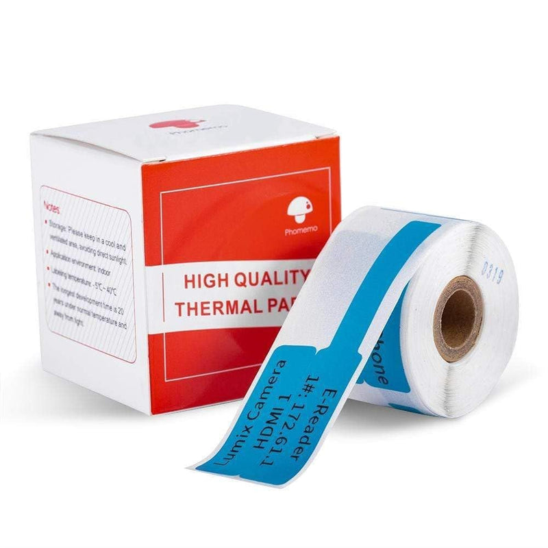 for M110 / M200 100pcs /Roll 25x38mm Cable Self-Adhesive Thermal Labels(Blue)