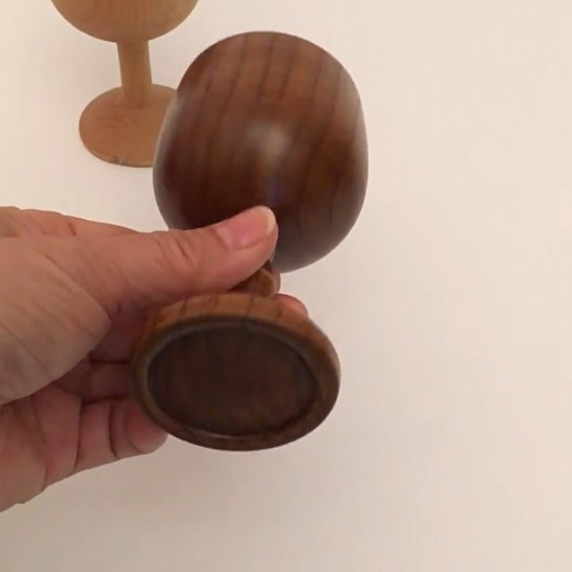 5 Packs Vintage Wooden Wine Goblet Wooden Cups for Drinking 5.07 oz Chalice Goblet Wine Glass