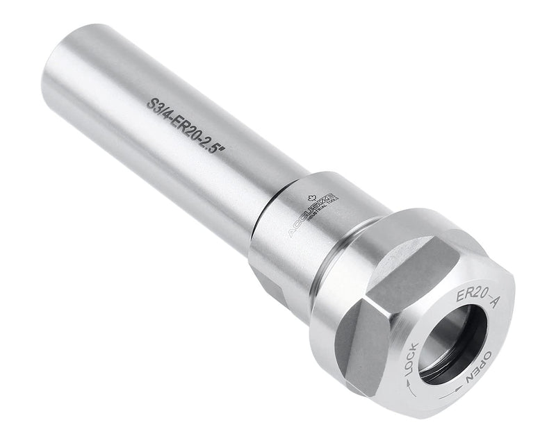 [Australia - AusPower] - Accusize Industrial Tools ER20 Collet Chuck Extension Rod, 2.50 in. Shank Length, 3/4 in. Straight Shank Alloy Steel, 0223-0210 