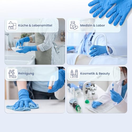 Nitrile Long Disposable Gloves Nitrile Gloves L [Pack of 100] Hypoallergenic, Powder-Free & Latex Free - Extra Long - Tear-Resistant Disposable Gloves
