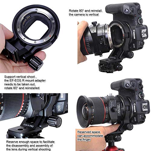 iShoot Metal Tripod Mount Ring Lens Collar Compatible with Canon EF-EOS R Mount Converter Adapter Ring Basic Model, Lens Support Holder Bracket Bottom is Arca-Swiss Fit Quick Release Plate Feature