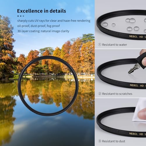 72mm UV Protection Filter 30 Multi-Layer Coatings HD Optical Glass/Ultra-Slim Brass Frame/Low Reflection/Scratch Resistant Ultraviolet UV Filter for 72mm Camera Lens