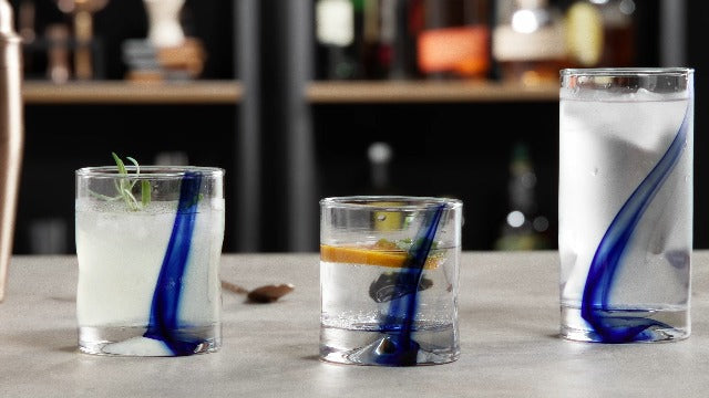 Libbey Blue Ribbon Rock Glasses Set of 8, Artisan Inspired Four-Dimple Shaped Whiskey Glasses Set, Dishwasher Safe Short Drinking Glasses for Families Blue Ribbon S