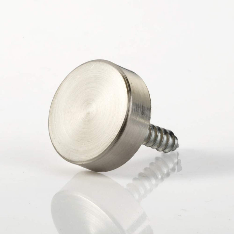 [Australia - AusPower] - 20 PCS Screw Covers Decorative Caps (Solid Brass Construction) Mirror Screws Fasteners, 3/5" Diameter, Brushed Stainless Steel 3/5 Inch Brushed Finish 