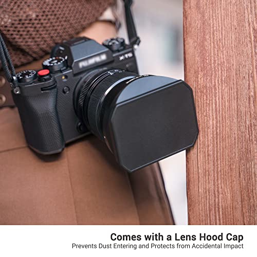 JJC Metal Square Lens Hood Shade for Fujifilm XF 16-80mm f/4 R OIS WR Lens For Fuji XF 16-80mm F4, XF 16-55mm F2.8 II Lens