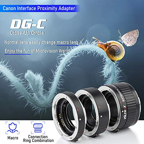 Viltrox Metal Mount Auto Focus AF Macro Extension Tube Ring Set 12mm,20mm,36mm for Canon EF EF-S Lens DSLR Camera 760D 700D 80D 70D 5DII 5DIII 1300D