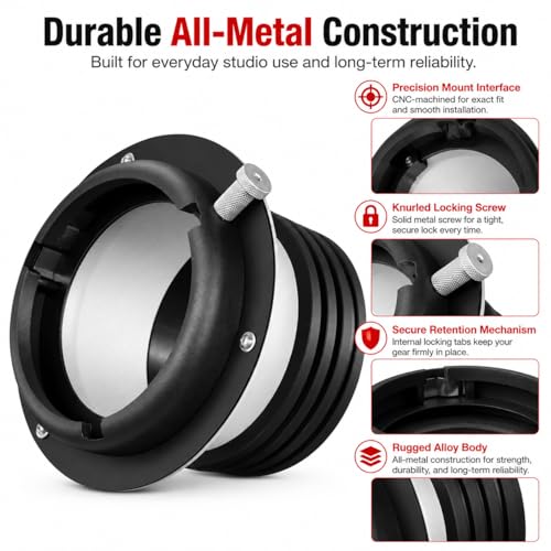 Bowens Mount Adapter Ring Compatible with Profoto Lights