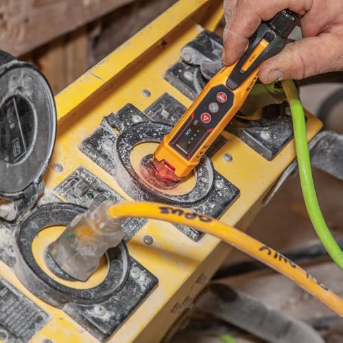 Klein Tools NCVT-6 non-contact voltage tester pen with integrated laser distance measure, LED and audible alarms