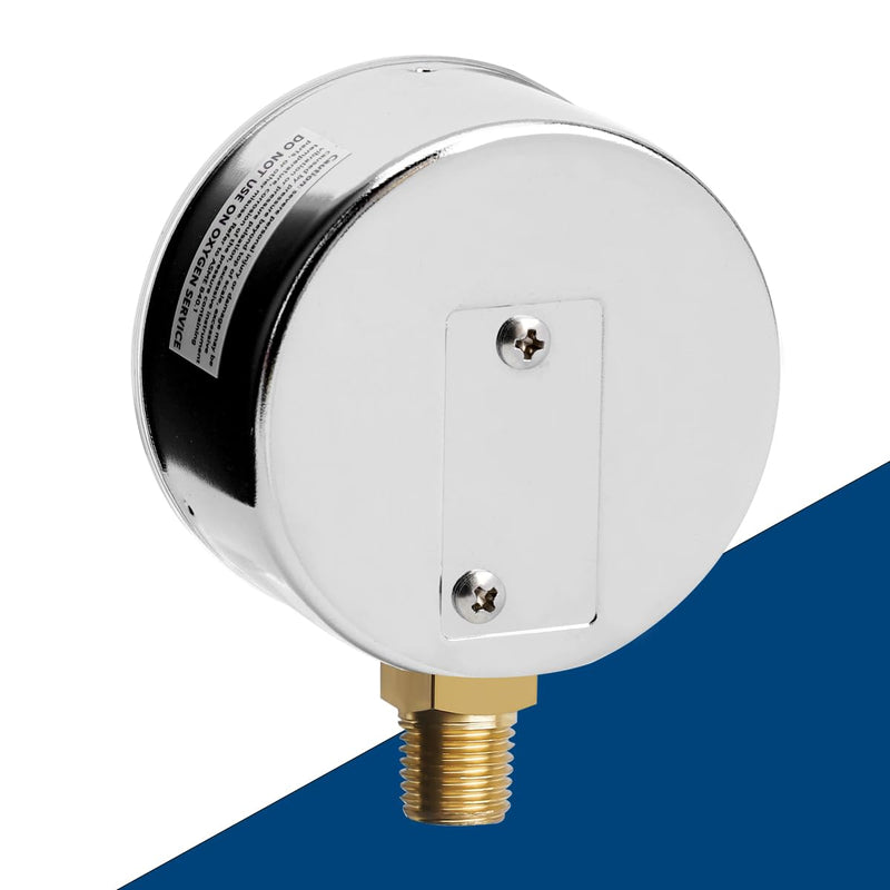 [Australia - AusPower] - 0-15 Inches of Water Column Gauge, Low Pressure Capsule Gauge, 2-1/2" Dial Size, 1/4" NPT Lower Mount, Zero Adjustment, for Air Water Gas Pressure Test 0-15inH2O 