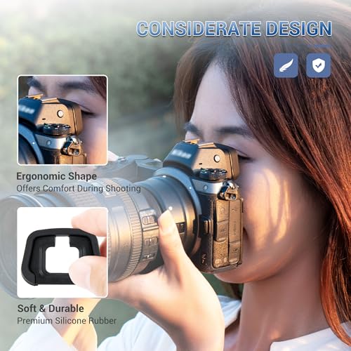 JJC Camera Eyecup Eyepiece Viewfinder for Nikon Z7 II, Z7, Z6 III, Z6 II - Soft Silicone Extended Design - 2 Pack