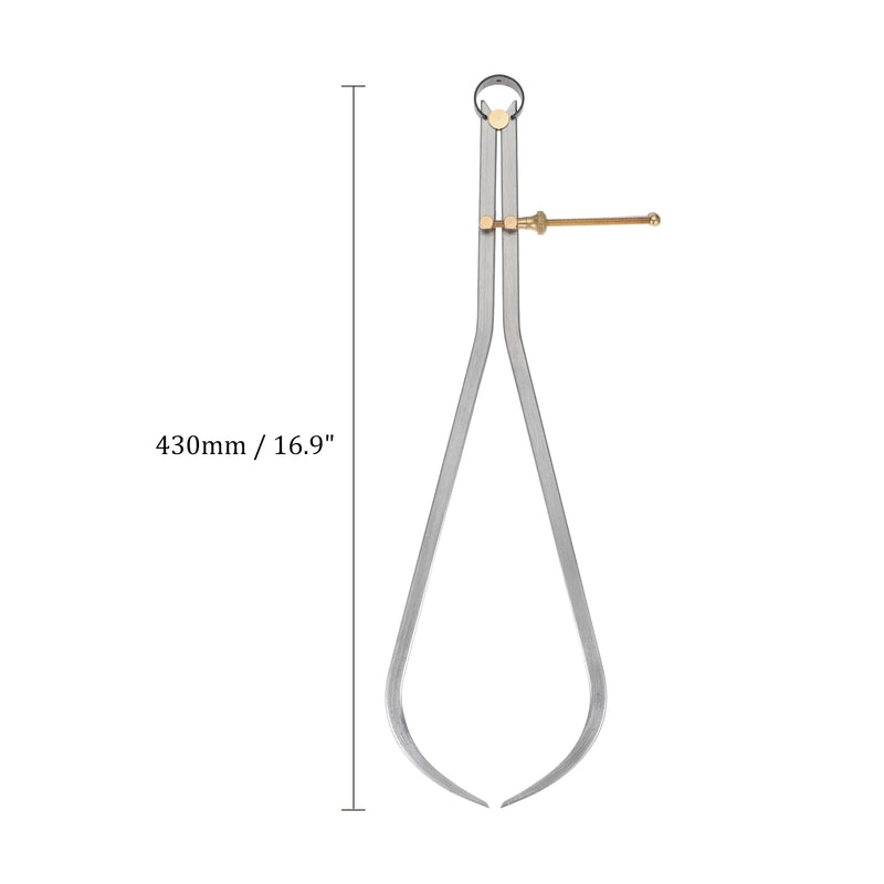 [Australia - AusPower] - Spring Joint Caliper - [16 Inch] Carbon Steel Spring Outside Caliper with Brass Fulcrum for Metalworking Drawing Use, Hardened Points 16 Inch 